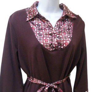 ---  Burgundy Dress Size Large (no belt)